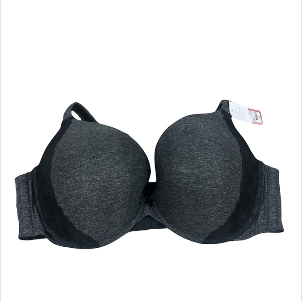 Cacique The Modern Collection Boost Plunge 46DDD Heathered Gray Lace New Bra